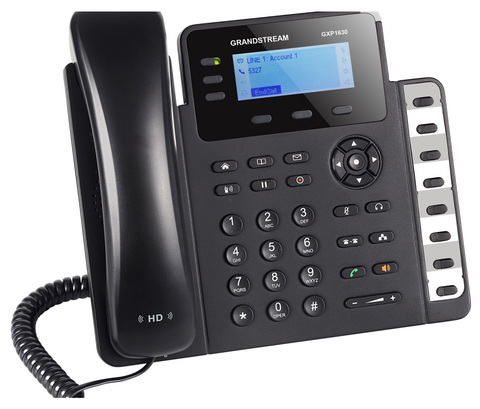 Grandstream GXP1630 - IP телефон. 3 SIP аккаунта, 3 линии, есть подсветка экрана, PoE, (1GbE)Gigabit Ethernet, 8 BLF