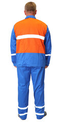 Костюм дорожника: куртка, брюки оранжевый с васильковым и СОП (распродажа)