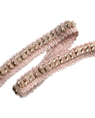 Тесьма с цепочкой , цвет: пыльно-розовый/золото , ширина 20 мм