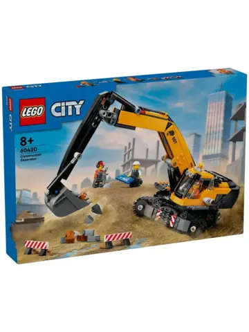 Конструктор City 60420 Желтый строительный экскаватор