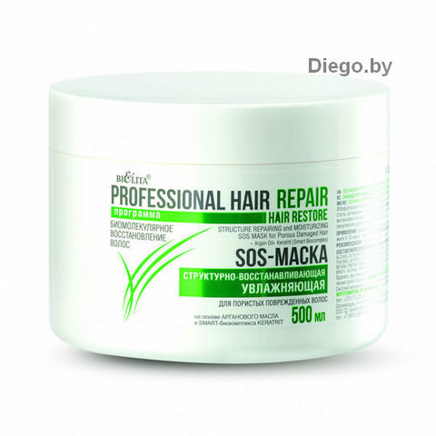 SOS-Маска структурно-восстанавливающая увлажняющая для пористых, поврежденных волос , 500 мл (   Professional Hair Repair  )