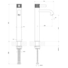 Gessi INCISO Смеситель для раковины на 1 отверстие, высокий h=337мм, без донного клапана Цвет: nero XL 58004#299