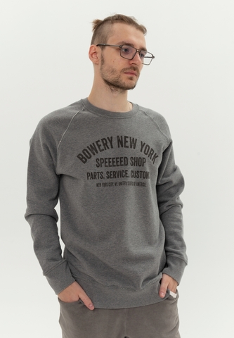Свитшот Bowery NYC "Speeeeed Club" Grey Melange