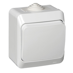 Schneider Electric ЭТЮД Белый Выключатель 1-клавишный IP44 открытая установка BA10-041B