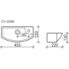 Ceramica Nova CN6038L Умывальник подвесной прямоугольный  с крепежом (чаша слева, отверстие под смеситель справа) Element 455*220*130мм