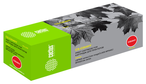 Картридж лазерный Cactus CS-C054HY 054 H Y желтый (2300стр.) для Canon LBP 621Cw, 623Cdw, 641Cw, 643Cdw