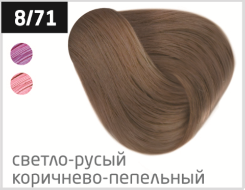 OLLIN performance 8/71 светло-русый коричнево-пепельный 60мл перманентная крем-краска для волос