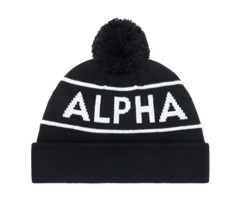 Шапка Alpha Industries Essential Pom Beanie Black (Черная)