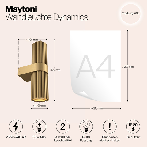 Настенный светильник Maytoni Dynamics MOD326WL-02MG