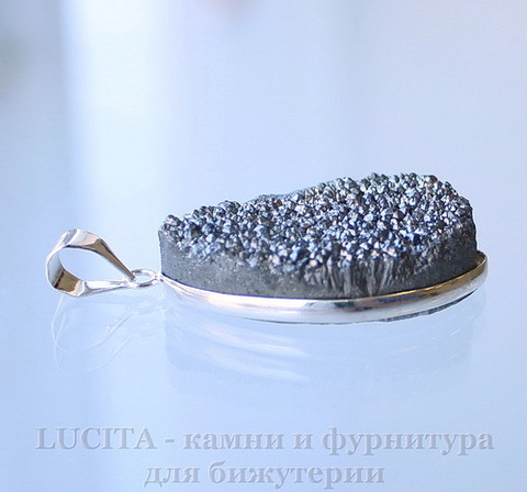 Подвеска Кварц в рамке (цвет - античное серебро) 36,1х21,7х10,7 мм №1