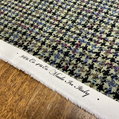 Ткань хлопок плотный с эластаном гусиная лапка хаки 2104