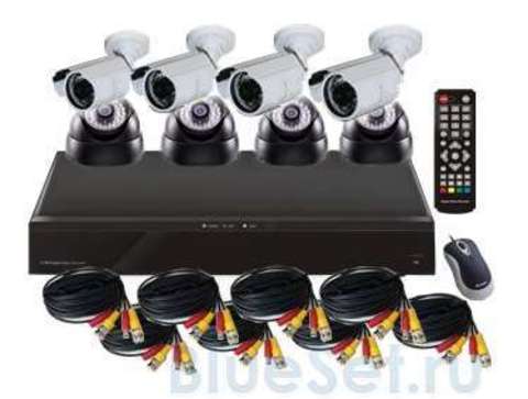 Mobidick  Комплект для видеонаблюдения: DVR, 4 камеры для помещений + 4 уличные камеры SWDVR8DB