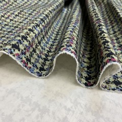 Ткань хлопок плотный с эластаном гусиная лапка хаки 2104