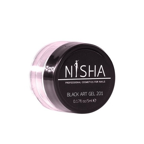 Гель-краска с липким слоем Nisha Black Art Gel 5ml 201