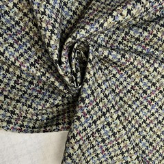 Ткань хлопок плотный с эластаном гусиная лапка хаки 2104