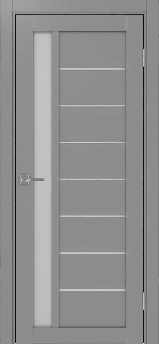Дверь межкомнатная Оптима Порте Турин 554.21, цвет серый, экошпон, стекло мателюкс