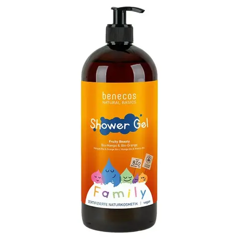 benecos Натуральный гель для душа Fruity Beauty манго и апельсин, 950 мл