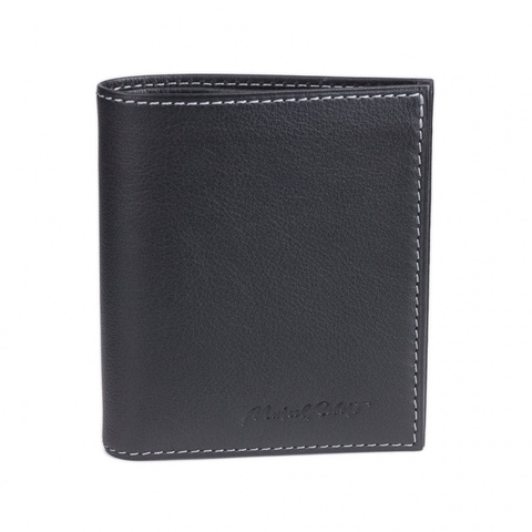 Портмоне мужское Carre из кожи теленка, черного цвета
