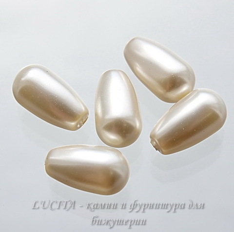 5816 Хрустальный жемчуг Сваровски Crystal Light Creamrose Капля с несквозным отверстием 11,5х6 мм