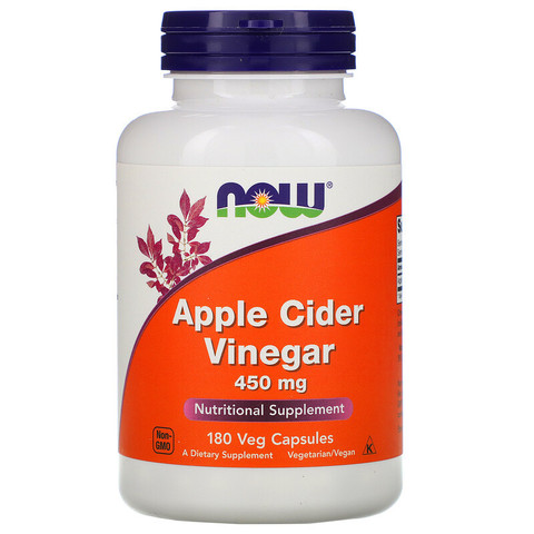 Now Foods, Apple Cider Vinegar, 450 мг, 180 капсул
