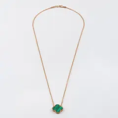 2070088 - Колье TRENDY GOLD из золота 585 с малахитом клевер