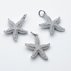 Подвеска Морская звезда, цвет серебро (родий), размер 18*16 мм, цена за 1 шт