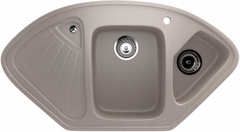 ULGRAN U-501  Угловая двухсекционная мойка с отверстием под смеситель