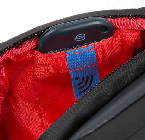 Сумка на пояс мужская Piquadro Urban, серый/черный, кожа натуральная (CA4975UB00/GRN)