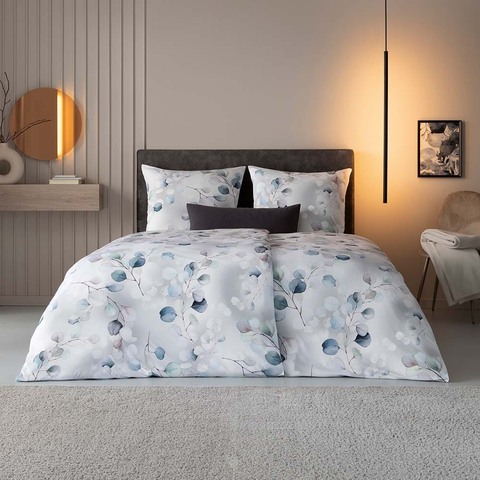 Постельное белье 1.5 спальное Estella Lunaria silber серое