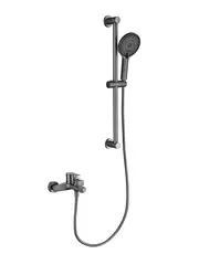 Aquatek AQ1748BGM AQ1748BGM ЛУГАНО смеситель для ванны с душевым гарнитуром, оружейная сталь (шлиф. черный хром) фото
