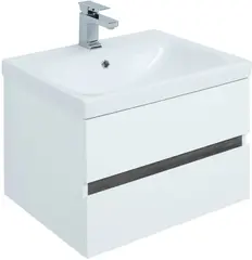 Aquanet 259005 Тумба с раковиной Беркли 50 белый глянец/дуб рошелье (259005) фото