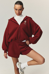 Толстовка на молнии с принтом Бордо