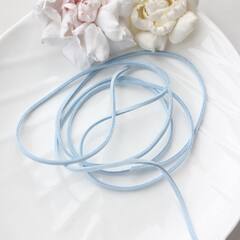 Шнур замшевый (искусственный), голубой, 3 мм, 1 метр