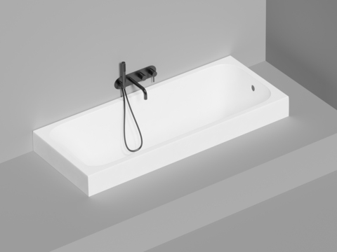 Salini 102021MF ORLANDA  170x70 Встраиваемая ванна с прямоугольной чашей, регулируемые ножки, RAL полностью