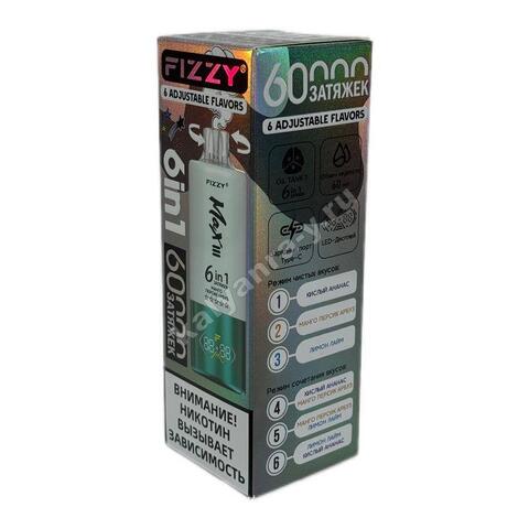 Fizzy Max III (6 в 1) 60000 затяжек - Манго Персик Арбуз (микс №5)