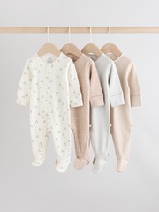 Комбинезон / Слип для малышей Next AW3-259, 4 шт., Кремовый, Бежевый