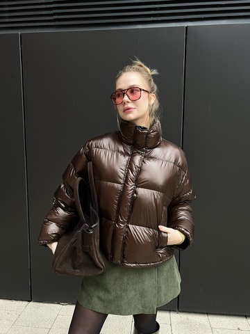 Пуховик Лак горький шоколад