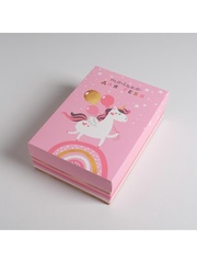 Коробка сборная одиночная Прямоугольник, «Единорог», 30*20*9 см, 1 шт.