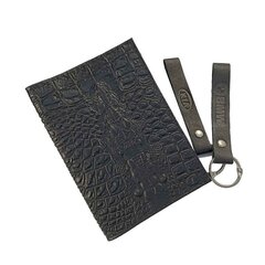 
          Обложка для автодокументов, натуральная кожа, крокодил, черная, тиснение, конгрев "Данди"