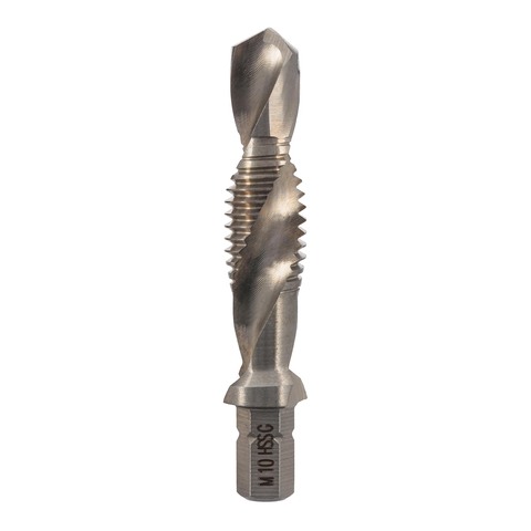Метчик М10х1,5 (Для шуруповерта, 3 в 1) HSS-G 6h 59мм a=1/4