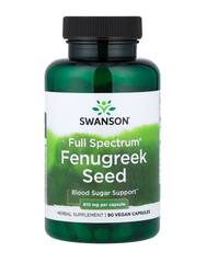 Swanson Full Spectrum®, семена пажитника, 90 веганских капсул (610 мг в 1 капсуле)