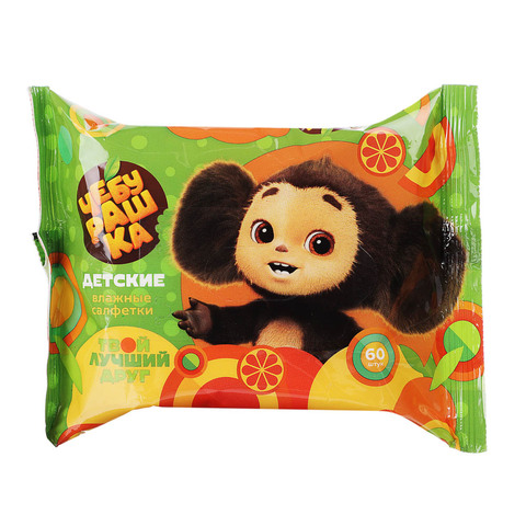 Салфетки влажные детские Чебурашка, 60шт