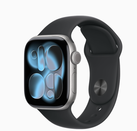 Apple Watch Series 11 GPS 42mm Space Gray Aluminum Case with Sport Band Black (Спортивный ремешок черного цвета) (M/L, 150–200 mm) MEQX4