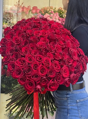 ჰოლანდიური წითელი ვარდები 80 სმ