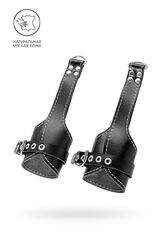 Черные подвесы с белой строчкой