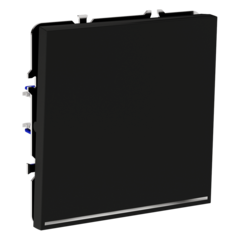 Проходной переключатель встраиваемый VOLTUM S70 одноклавишный с подсветкой 10А, (черный матовый)