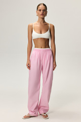 Штаны из хлопка в полоску KOS Розовый