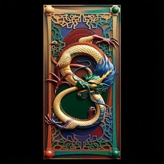 Силиконовый молд № 2123 накладка Дракон