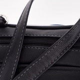 Сумка Саломея 257 гладкий серо-голубой + черный