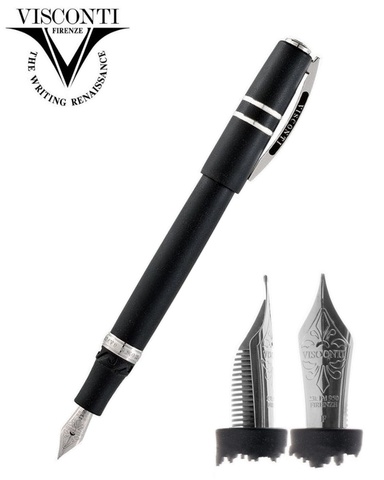 Ручка перьевая Visconti Homo Sapiens Steel Age Medium, Black CT, Pd 23K, F (Vs-589-99F)
